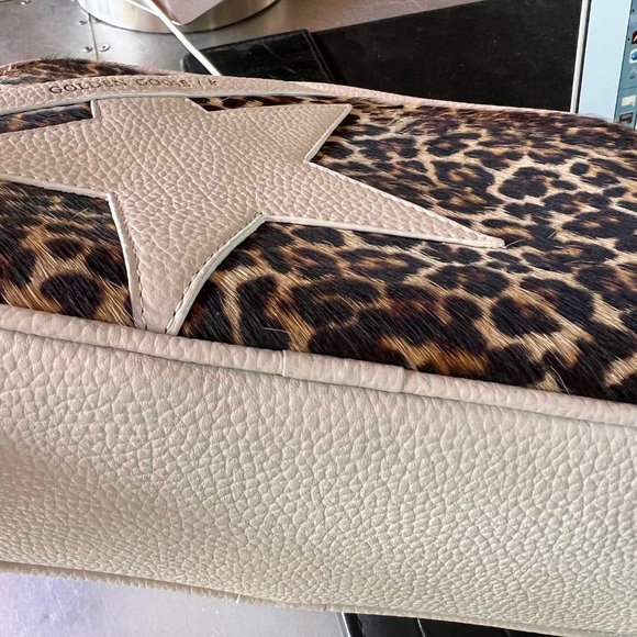 Rare Golden Goose Star Camera Bag. Milk leather. Leopard print dyed calf hair. - Picture 9 of 11